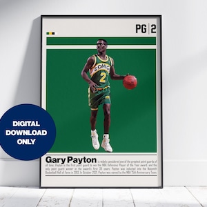Gary Payton Digital Poster for Sports Fan Wall Art for Basketball Fans Modern Sports Decor for Bedroom & Office Digital Wall Art