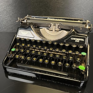 Máquina de escribir portátil Continental 340 (número de serie: R405437), 1942, totalmente funcional, con mantenimiento y limpieza, calificación de 3 estrellas.
