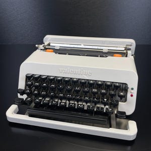 Vintage Olivetti Valentine Typewriter, Portable, Extremely Rare Light Grey, (No. 7972447), Serviced and Cleaned, 4* Star Condition