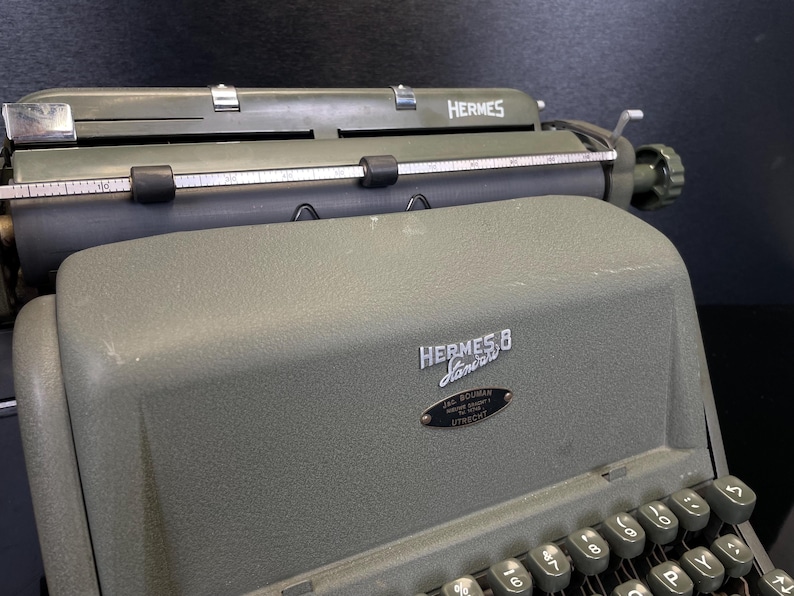 Typewriter Ruler Vintage Hermes Standard 8, HT8 Typewriter, QWERTIJ, (no.8000447 ...