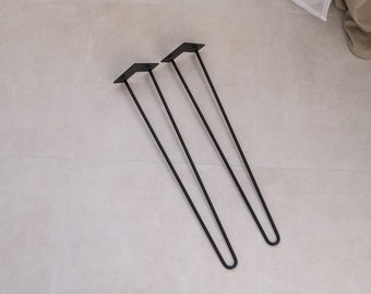 2 x Hairpin Legs - Desk | Dining Table - 28 inch / 71 cm. Including FREE Screws and Protector feet