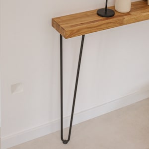Handmade Solid Oak Console Table with Modern Design Height 77 cm. Depth 14.5 cm. Width 30 120 cm. image 4