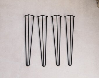 4 x Haarspeldpoten - Bureau | Eettafel - 28 inch / 71 cm. Inclusief GRATIS Schroeven en Beschermvoetjes