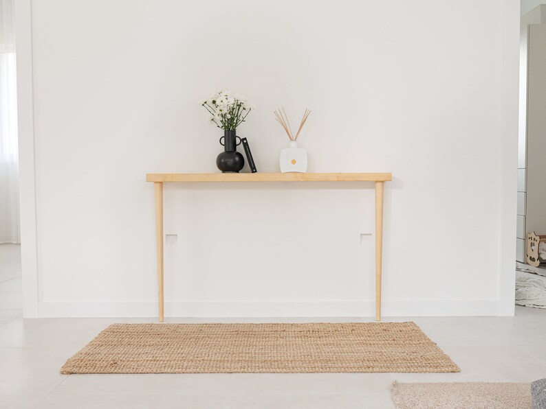 Mesa Consola Hecha a Mano de Madera Maciza con Diseño Moderno / Alto 75 cm. / Fondo 14,5 cm. / Ancho 30 120 cm. imagen 2