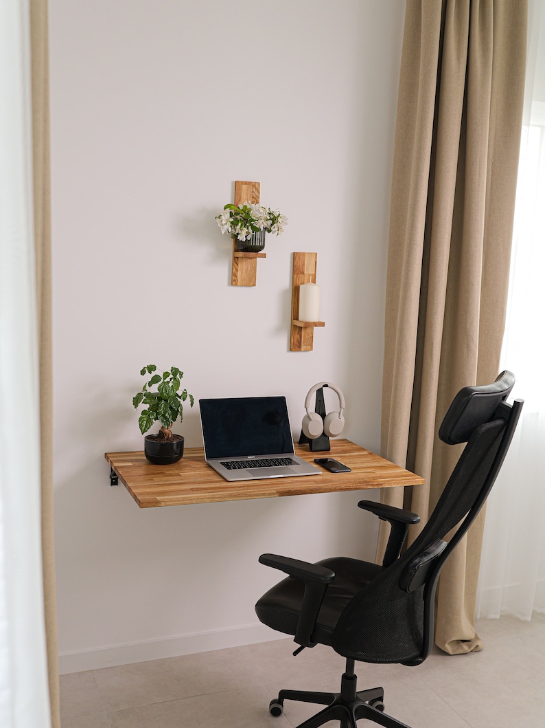 Folding Premium OAK Working Desk, Murphy Desk, Foldable Computer Laptop ...