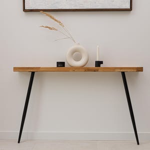 Mesa de Consola em Carvalho Sólido Feita à Mão com Design Moderno | Altura 75 cm. | Profundidade 14,5 cm | Escolha a largura abaixo