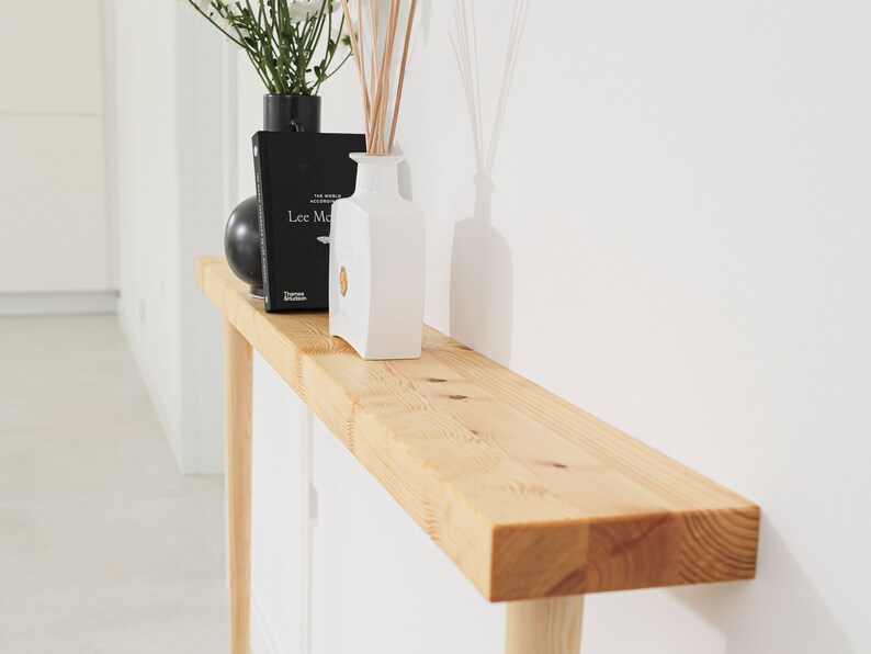 Mesa Consola Hecha a Mano de Madera Maciza con Diseño Moderno / Alto 75 cm. / Fondo 14,5 cm. / Ancho 30 120 cm. imagen 6