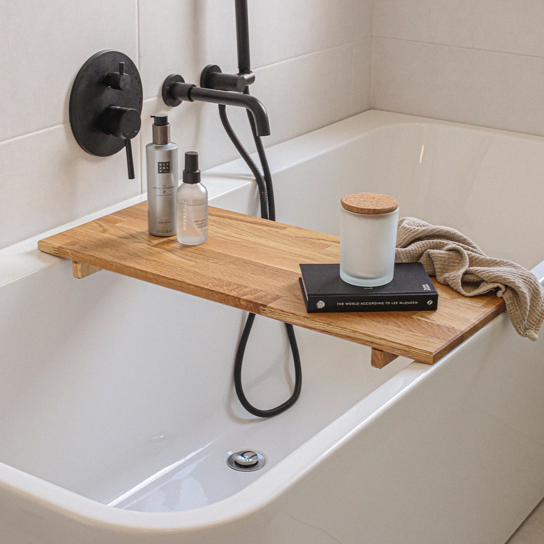 Oak Bath Caddy, Bath Caddy, Bath Tray, Bathroom Accessories, Bathroom Storage, Bath Shelf