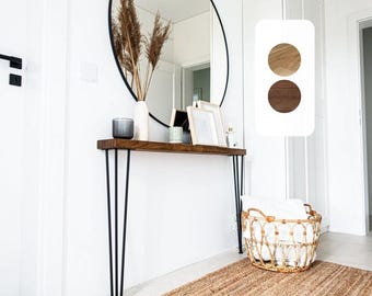 Handgjort konsolbord i ek | Live Edge, modern design