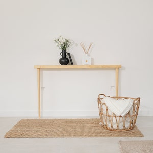 Mesa Consola Hecha a Mano de Madera Maciza con Diseño Moderno / Alto 75 cm. / Fondo 14,5 cm. / Ancho 30 120 cm. imagen 1