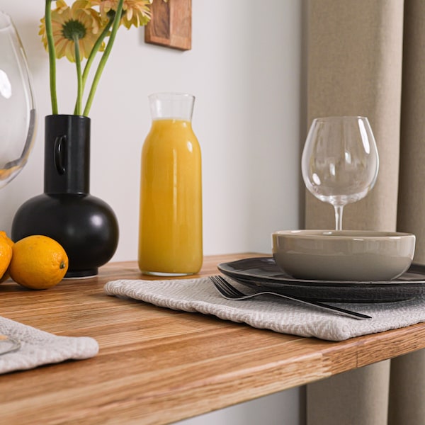 Solid Oak Fold Down Wall Desk: Space Saving Murphy Table