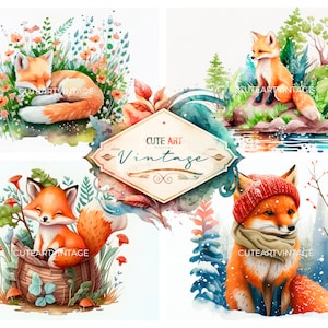mignon petit renard aquarelle, dessin petit renard endormi, mignon renard aquarelle, scrapbooking renard, scrapbooking petit renard, illustration renard