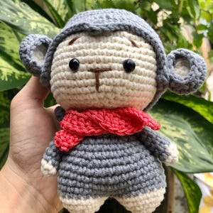 Crochet Monkey Cute Grey Keychain, Monkey Cute Gifts, Amigurumi Monkey Cute, Soft Toys, Gift For Him, Gift For Her.