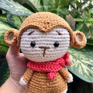 Crochet Monkey Cute Brown Keychain, Monkey Baby Cute Gifts, Amigurumi Monkey Cute, Soft Toys.