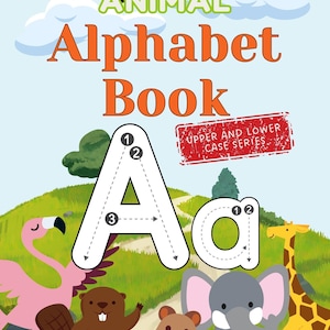 Caderno de Atividades de Rastreamento de Alfabeto de Animais para Imprimir | Prática de Letras de A a Z | PDF de Caligrafia Pré-escolar | Folhas de Atividades de Aprendizagem para Crianças
