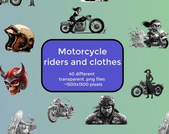 Motorcycle bikers helmets gloves gear clip art sketches art styles drawings sketches in transparent png instant download for commercial use