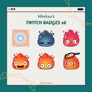 Calcifer x6 Sub Badges Twitch