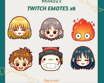 El castillo ambulante de Howl x6 Sub Badges Twitch