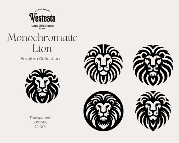 Majestic Lion Crest Collection Regal Emblem Artwork, Royal - Main Image