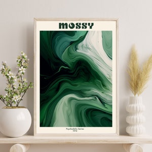 Póster con aura psicodélica de los años 70: arte de pared retro, decoración vintage, decoración de habitaciones boho, vibraciones hippies, nostalgia, retro