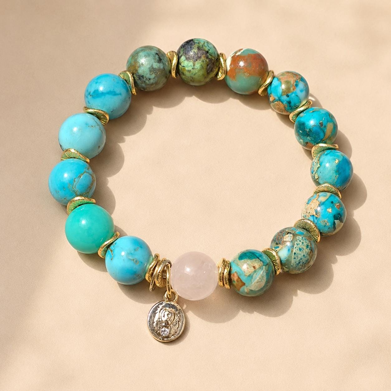Ocean Gemstone Charm Bracelet