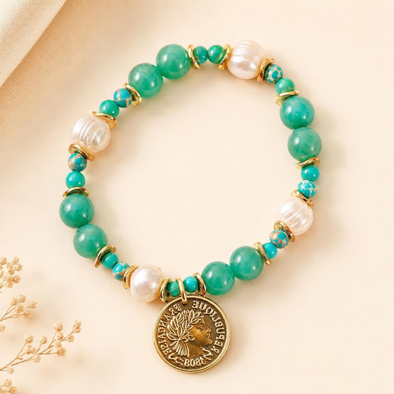 Ocean Muse Pearl Charm Bracelet