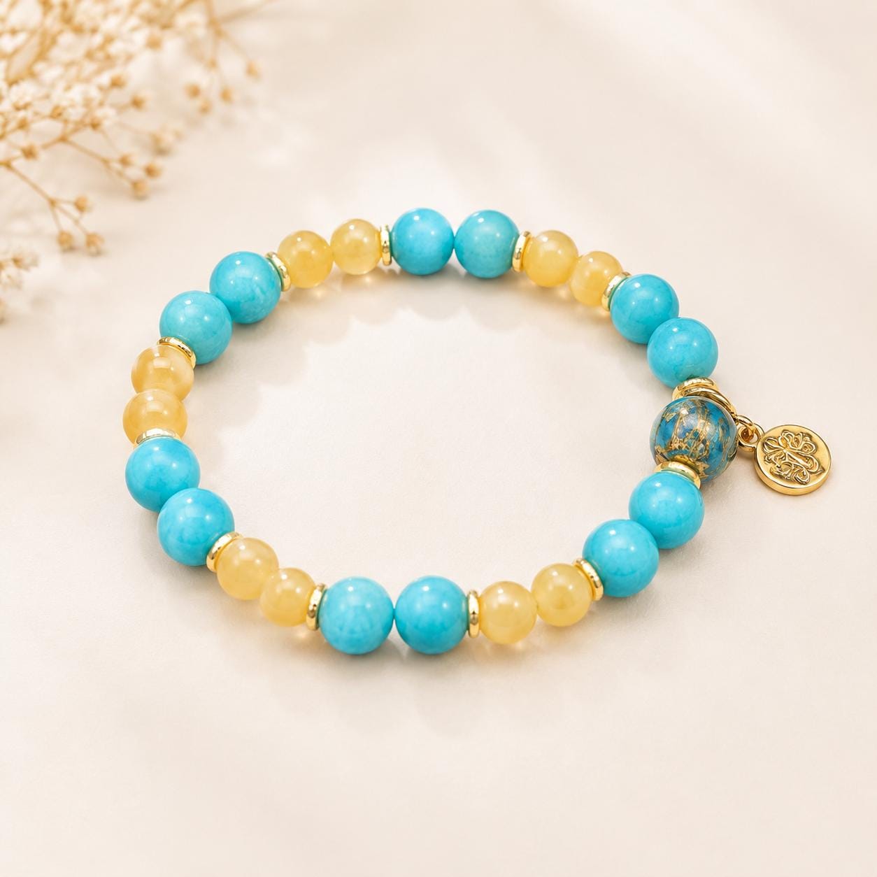 Turquoise Coast Om Charm Bracelet