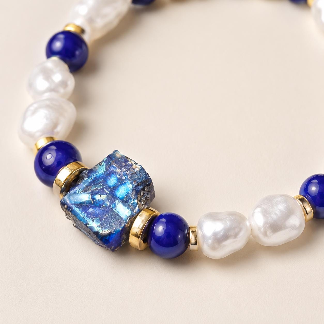 Ocean Pearl Blue Stone Bracelet