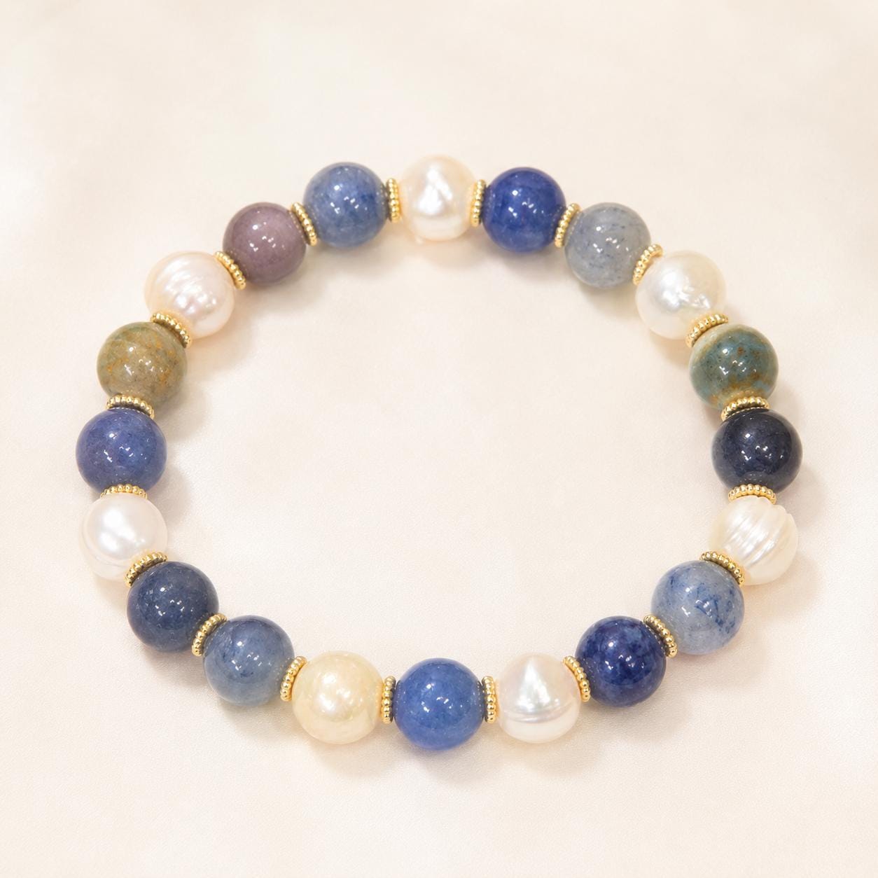 Blue Pearl Coastal Beaded Bracelet