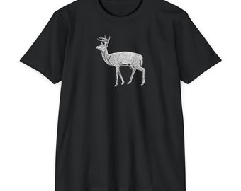 Deer3 Animal Shirt Retro Graphic Art Vintage Design Illustration Nature Outdoors Wildlife Tee Cool Gift Kid Men Ladies Him Her Dad Mom White