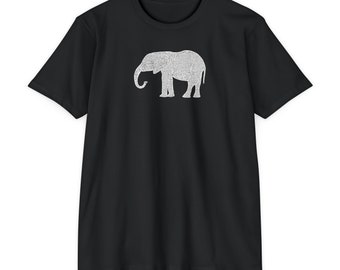 Elephant Animal Shirt Retro Graphic Art Vintage Design Illustration Nature Outdoors Wildlife Tee Gift Kid Men Ladies Him Her Dad Mom White