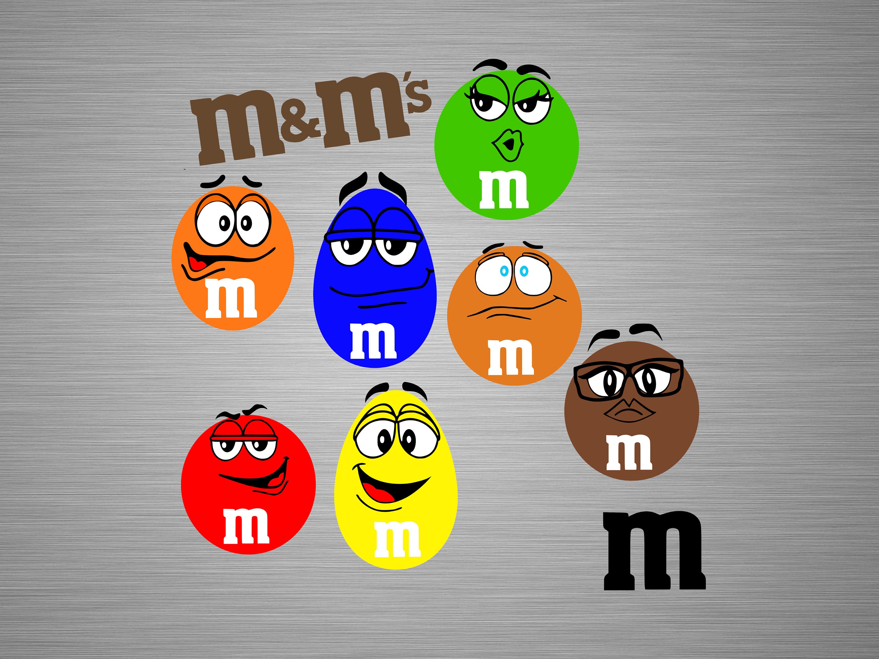 90 M and M Faces Files M and M Svg Cricut Vector Bundle M - Etsy
