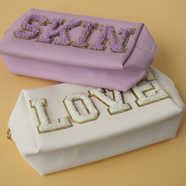 Leather Cosmetic Bag Etsy