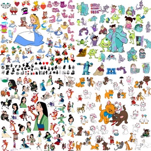 Plus de 90 000 méga fichiers Svg Bundle Cricut en couches, Mickey Mouse, Minnie, la Reine des neiges, Moana, Ariel, Elsa, Stitch, Toy Story, ourson PNG SVG image 6