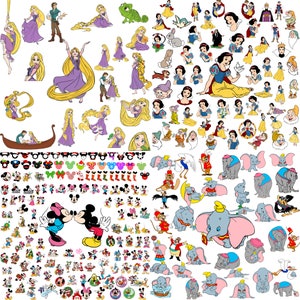 90000 Mega Svg Bundle Cricut Archivo EN CAPAS, Mickey Mouse, Minnie, Frozen, Moana, Ariel, Elsa, Stitch, Toy Story, Pooh PNG SVG imagen 3