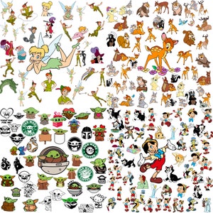 Plus de 90 000 méga fichiers Svg Bundle Cricut en couches, Mickey Mouse, Minnie, la Reine des neiges, Moana, Ariel, Elsa, Stitch, Toy Story, ourson PNG SVG image 4