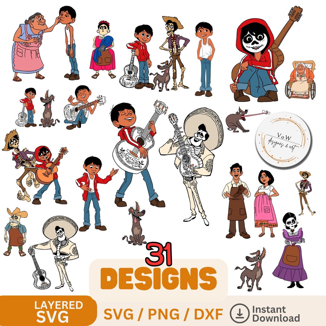 Coco SVG PNG Cliparts Bundle, Coco SVG Bundle, Coco Cricut, Coco ...