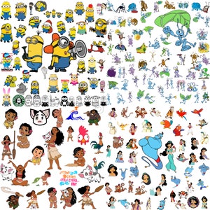 Plus de 90 000 méga fichiers Svg Bundle Cricut en couches, Mickey Mouse, Minnie, la Reine des neiges, Moana, Ariel, Elsa, Stitch, Toy Story, ourson PNG SVG image 5