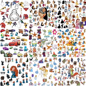 Plus de 90 000 méga fichiers Svg Bundle Cricut en couches, Mickey Mouse, Minnie, la Reine des neiges, Moana, Ariel, Elsa, Stitch, Toy Story, ourson PNG SVG image 7
