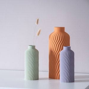Vase Ocean Pastel colors - Oceanic and Sea Inspiration - Contemporary Design for Dried or Preserved Flowers - Vase for LEGO Flowers