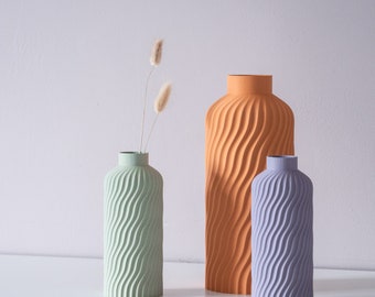Vase Ocean Pastel colors - Oceanic and Sea Inspiration - Contemporary Design for Dried or Preserved Flowers - Vase for LEGO Flowers