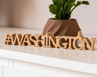 Washington wall decoration design USA logo to display as a tribute to the city of the USA perfect gift idea for travelers vacation mementos