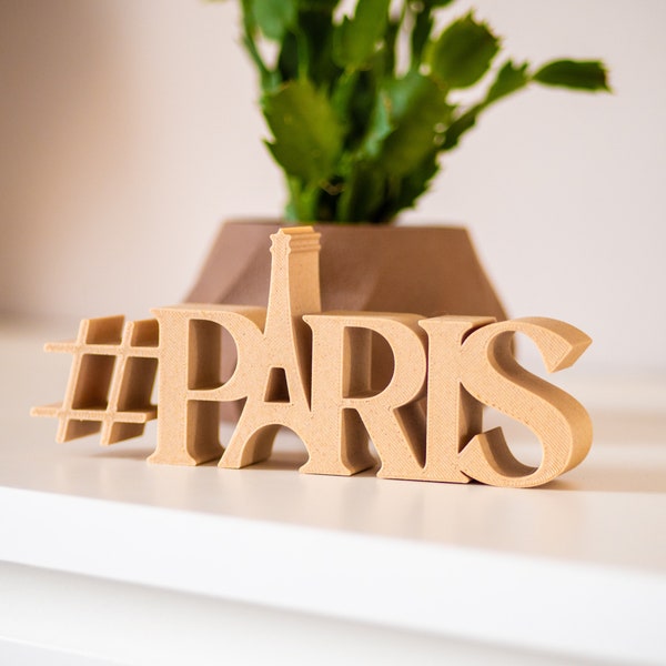 Décor Paris hommage à la France avec Tour Eiffel, imprimé en 3d avec matériaux écologiques, idée cadeau de voyage ou souvenir de vacances