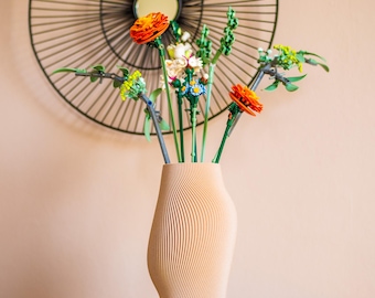 Designvaas voor verse bloemen, gedroogde bloemen of LEGO Botany-bloemen, gemaakt in Frankrijk en milieuvriendelijk voor de zomer.
