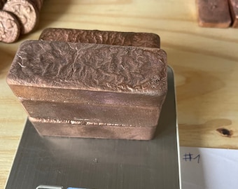 Copper Ingots +10lbs (4,5kg) 99,9% fine copper. (Shapes can vary)