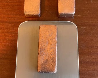 Hand-Poured Pure Copper Ingots – Multiple Weights – Solid Raw Copper, Collector & Casting Bars