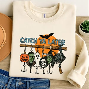 Halloween Catch Ya Later Fishing PNG – Patriotic Lure Clipart for Sublimation, Funny Design, Outdoor Fisherman PNG for Dad Shirt