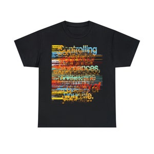 Distortion - Unisex Heavy Cotton Tee - Fusion - Texture - Retro - Warm Colors - Fashionable T-Shirt - Stylish - Unique Graphic T-Shirt