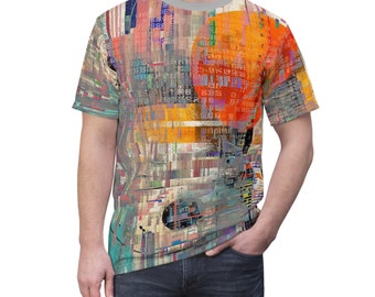 Digital Noise, Data Distortion Computer Glitch Unisex Cut & Sew Tee (AOP)