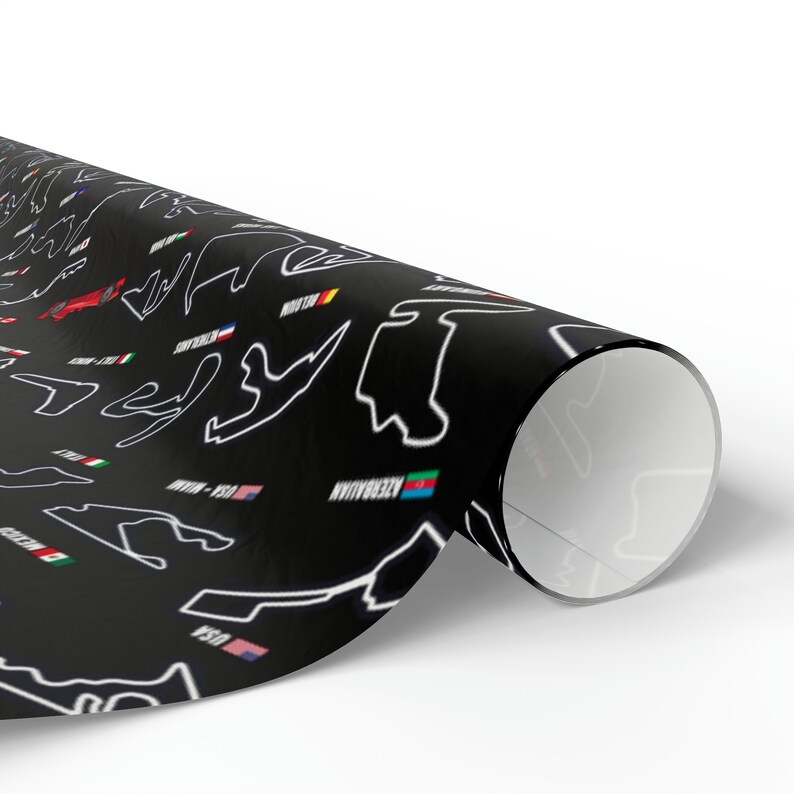 Formula 1 Track Black Gift Wrapping Paper Formula One Etsy
